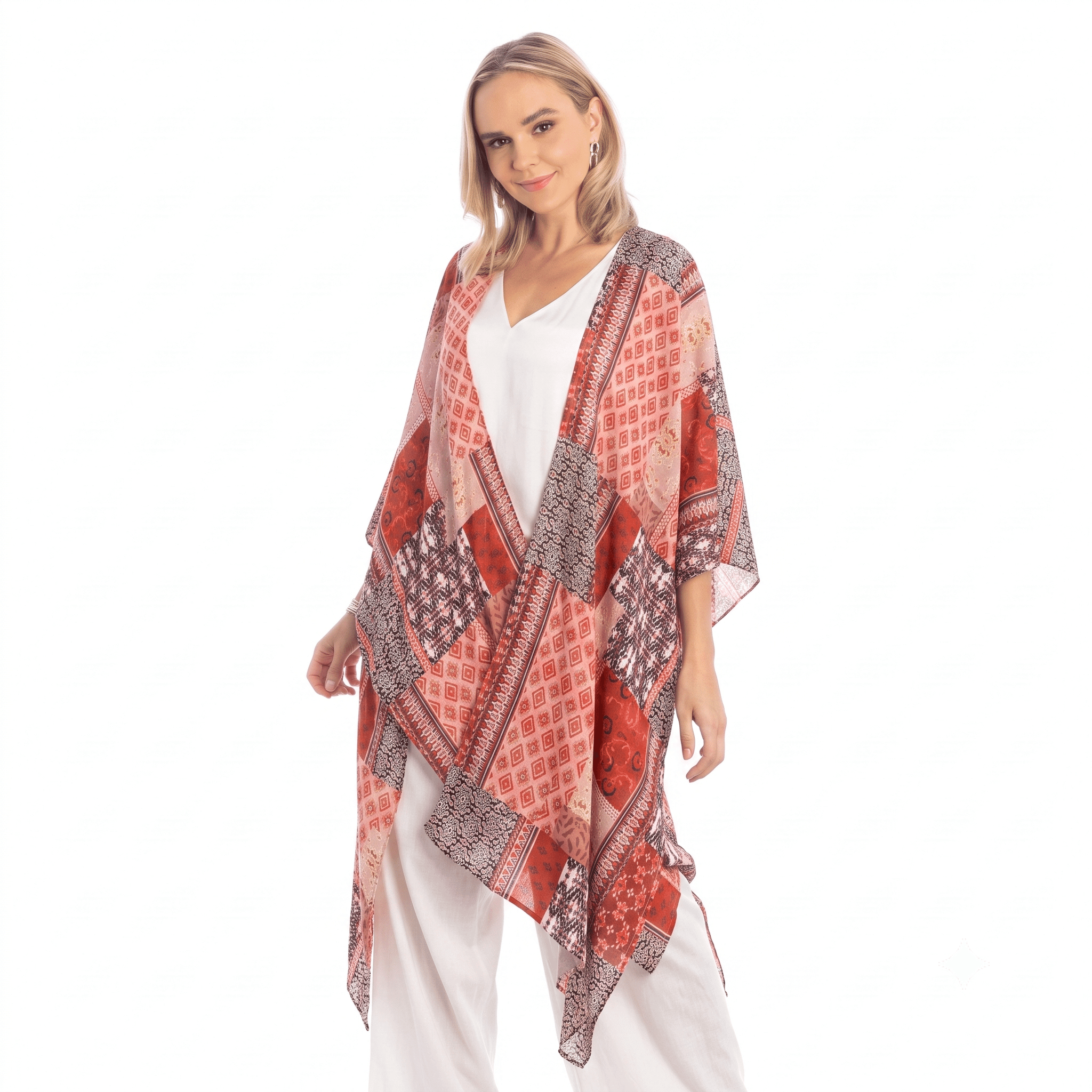 Cardigan en mousseline à imprimé exclusif