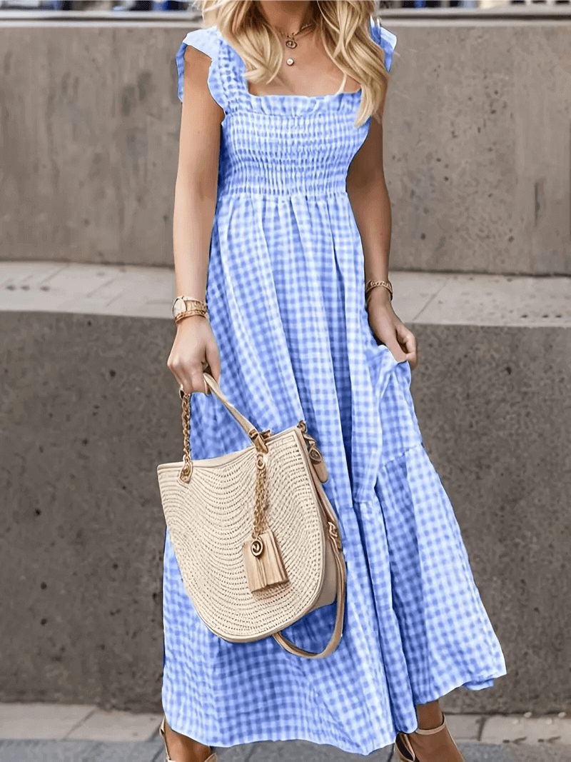 Robe Décontractée à Carreaux - oomedo™