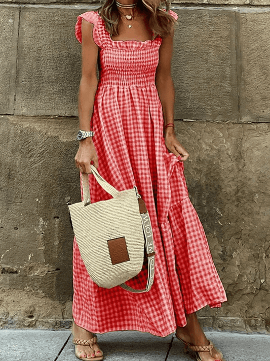 Robe Décontractée à Carreaux - oomedo™