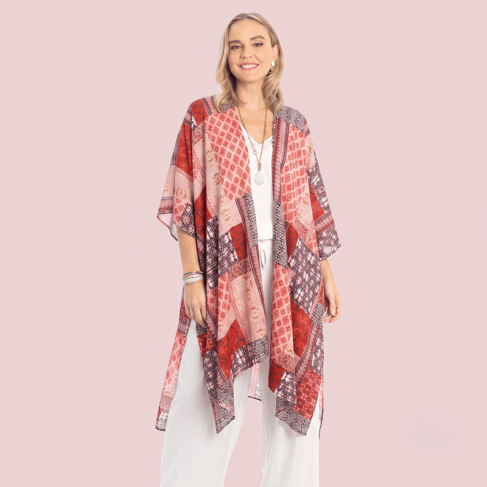 Cardigan en mousseline à imprimé exclusif