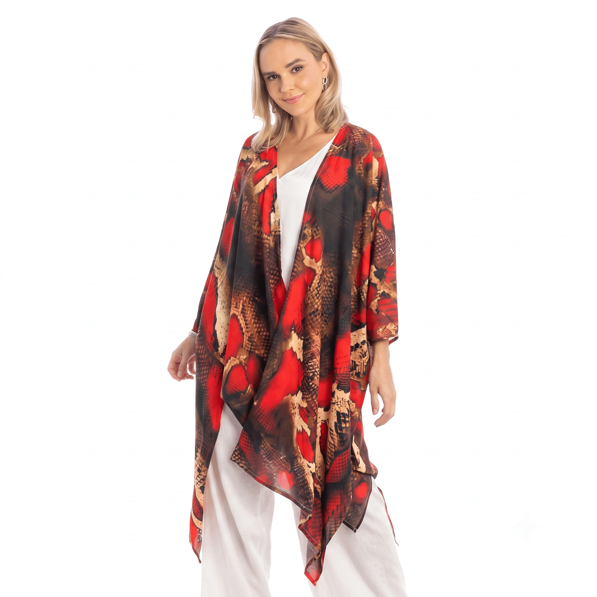 Cardigan en mousseline à imprimé exclusif