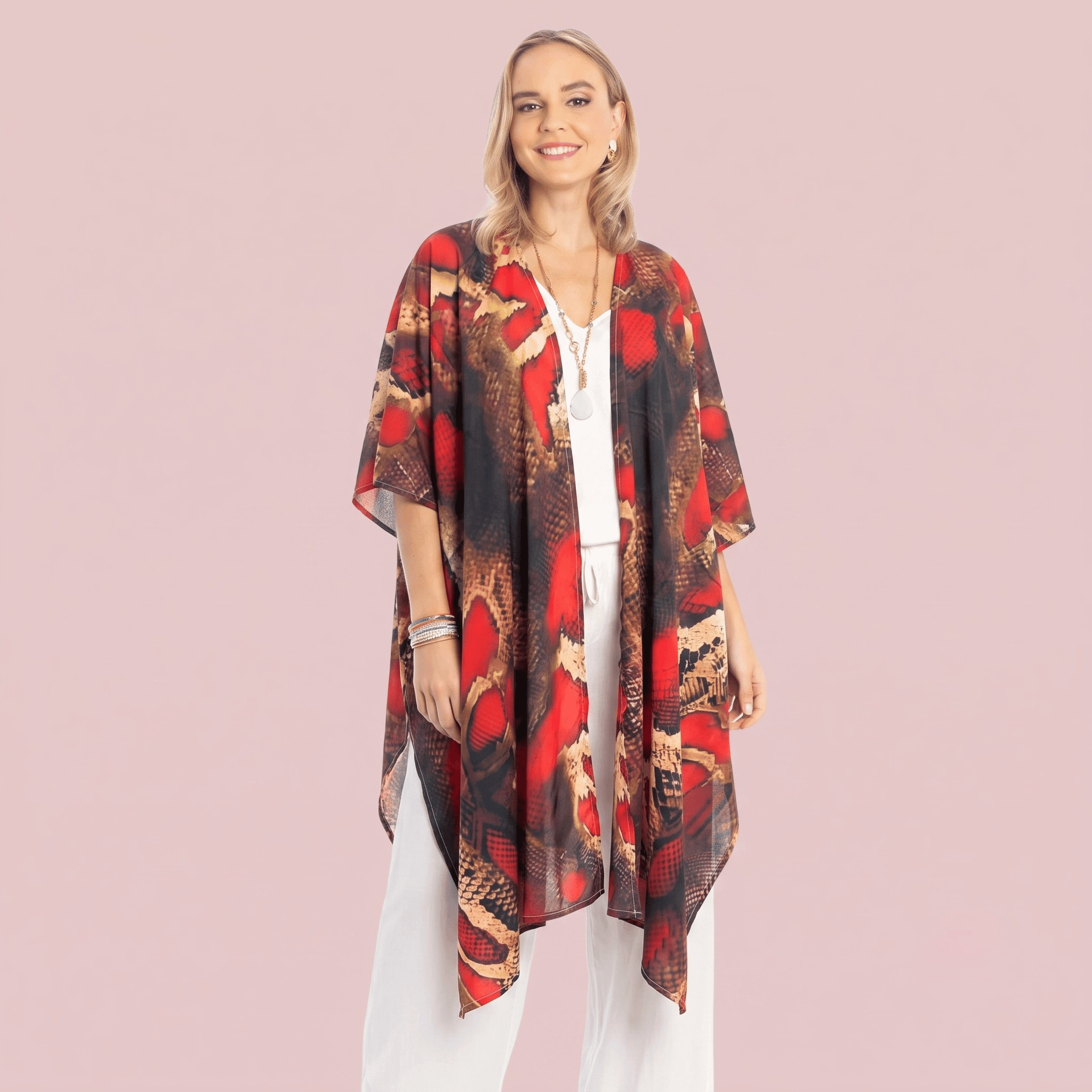 Cardigan en mousseline à imprimé exclusif