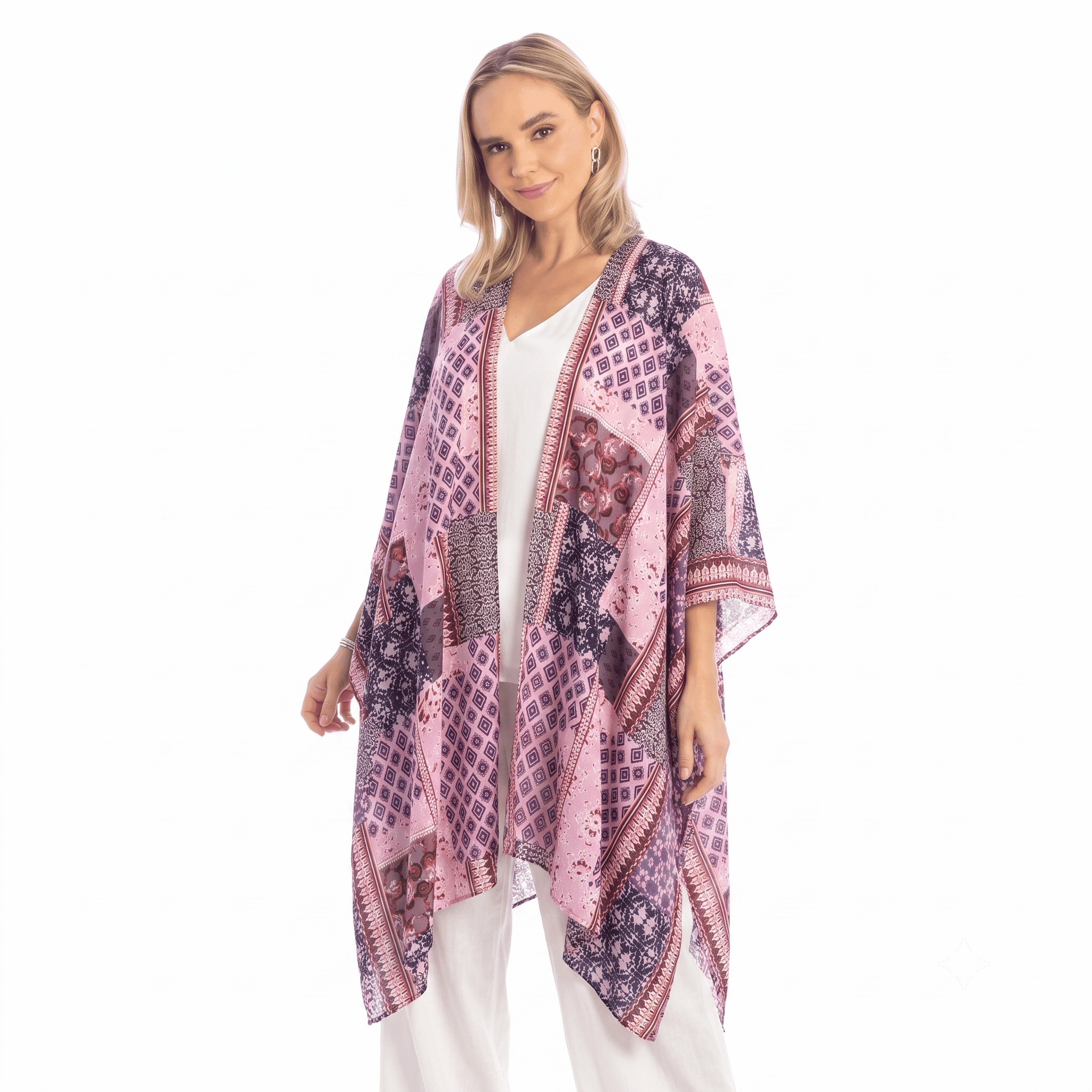 Cardigan en mousseline à imprimé exclusif