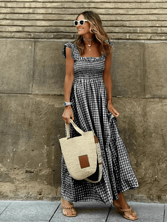 Robe Décontractée à Carreaux - oomedo™