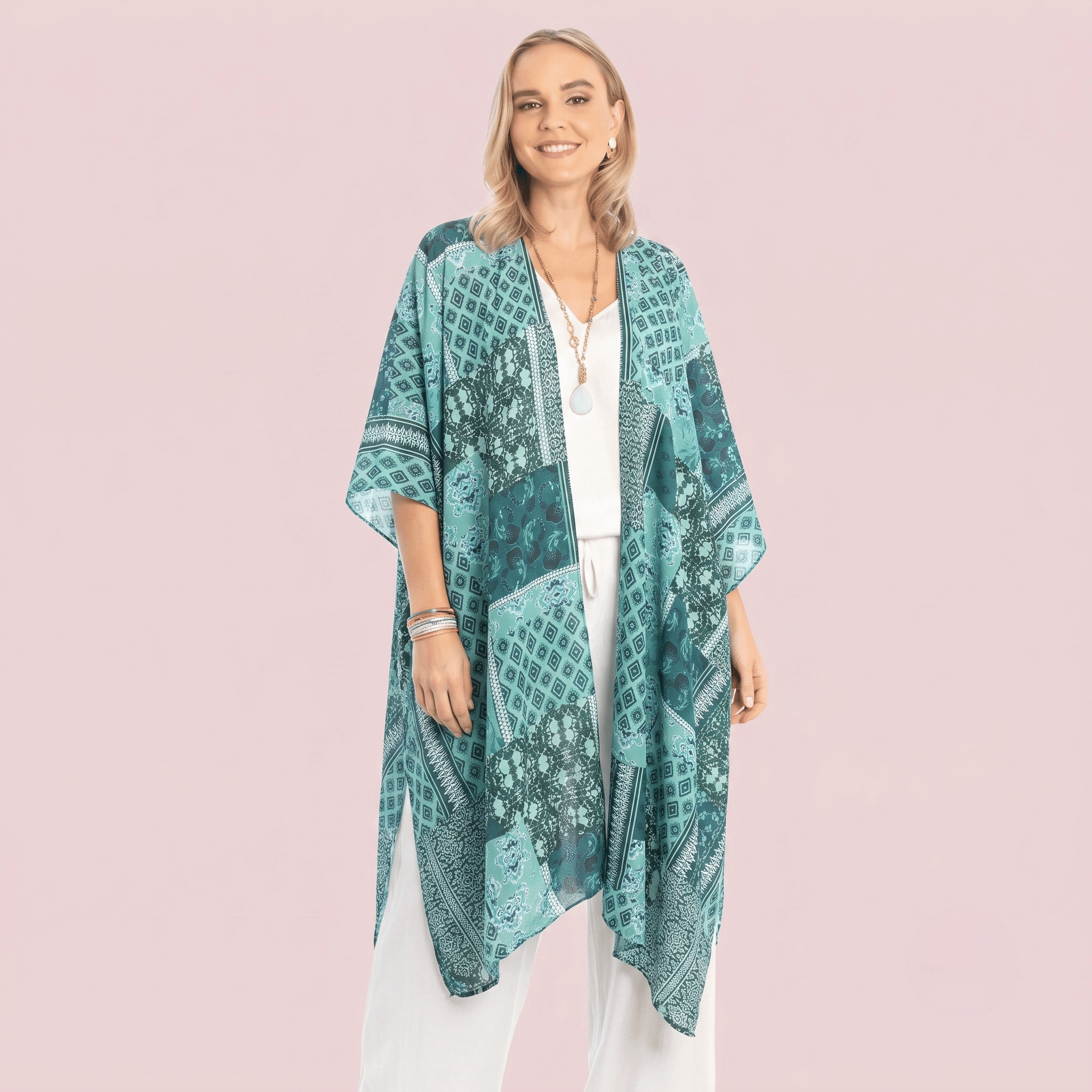 Cardigan en mousseline à imprimé exclusif
