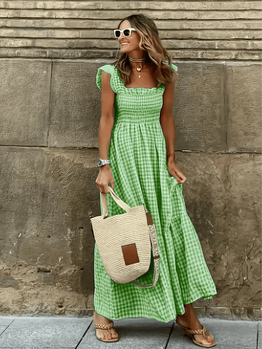 Robe Décontractée à Carreaux - oomedo™