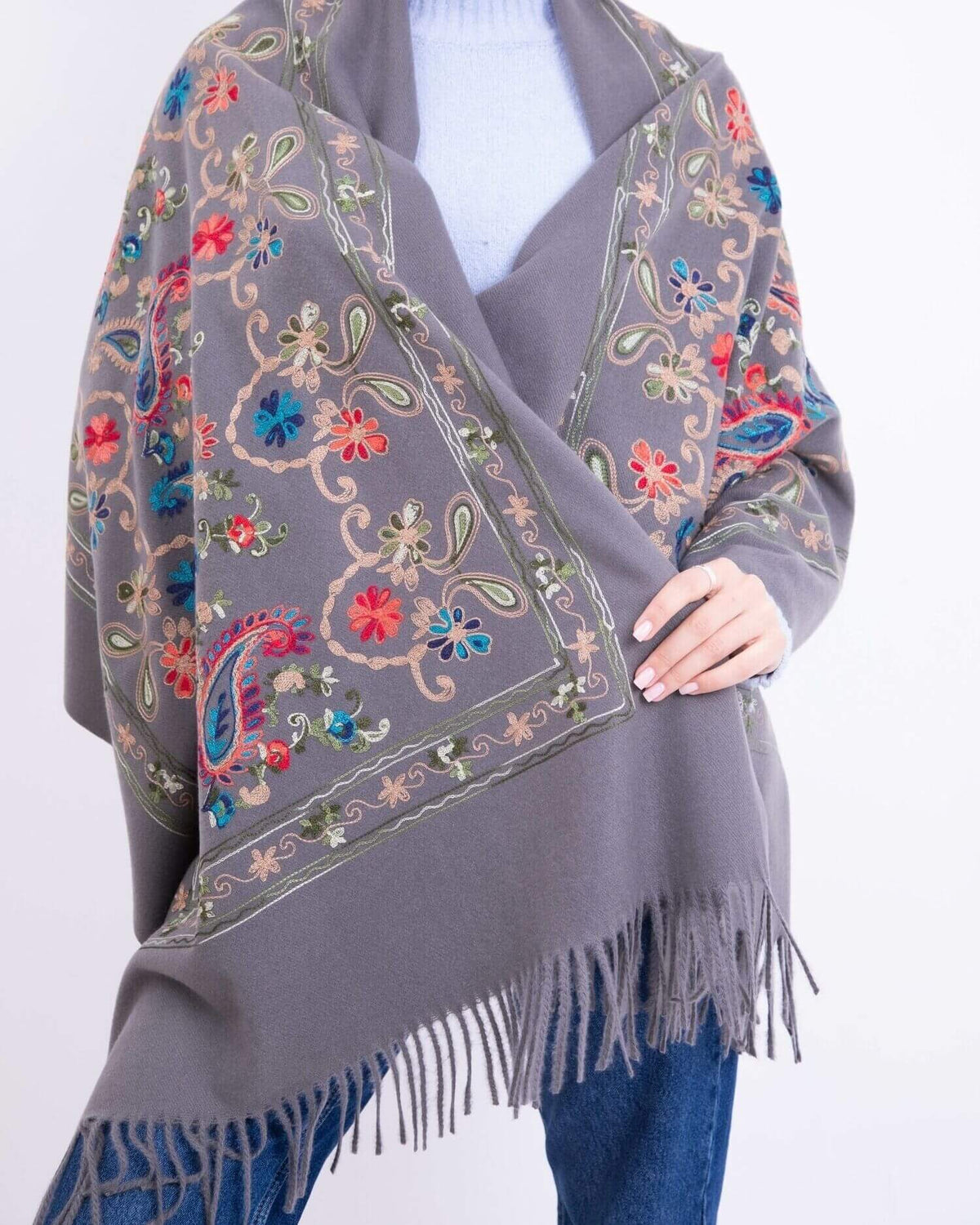 Écharpe Cachemire Brodée